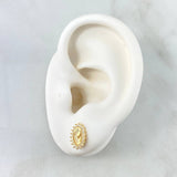 Topos Virgen Maria 1.6gr / 10mm Circones Blancos Oro Amarillo 18K