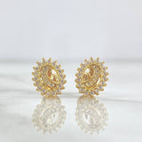 Topos Virgen Maria 1.6gr / 10mm Circones Blancos Oro Amarillo 18K