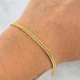 Pulso Cubano Reticulado 3gr / 7 3/4 in / Oro Amarillo +3 18K