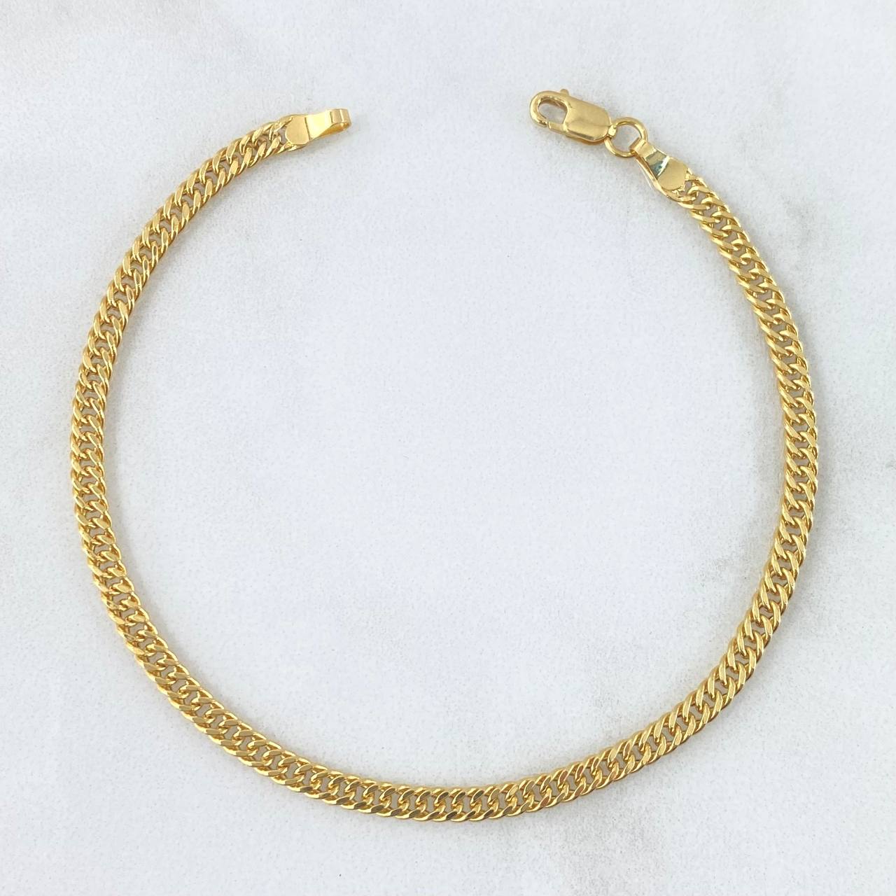 Reticulated Cuban Links Bracelet 3gr / 8 in / 3mm Yellow Gold +3 18K ©