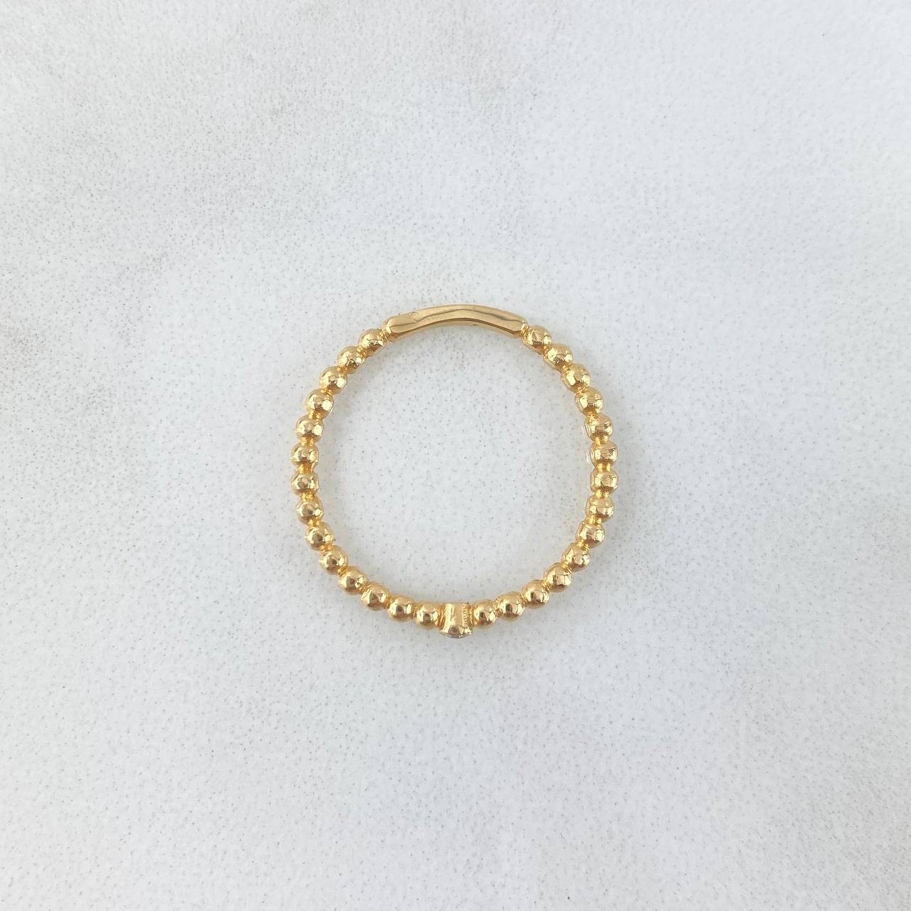 Ring Solitaire Bezel Spheres 1.6gr / Size 7 / White Zircon Yellow Gold 18K ©