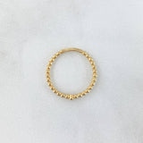 Ring Solitaire Bezel Spheres 1.6gr / Size 7 / White Zircon Yellow Gold 18K ©