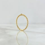 Ring Solitaire Bezel Spheres 1.6gr / Size 7 / White Zircon Yellow Gold 18K ©