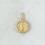 Dije Virgen Guadalupe 0.8gr / 2cm / Lisa - Circulo Texturizado Oro Amarillo 18K *