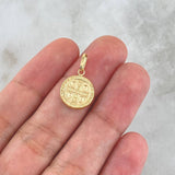 Dije San Benito 0.85gr / 2cm / Mate - Liso - Circular Oro Amarillo 18K