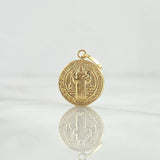 Dije San Benito 0.85gr / 2cm / Mate - Liso - Circular Oro Amarillo 18K