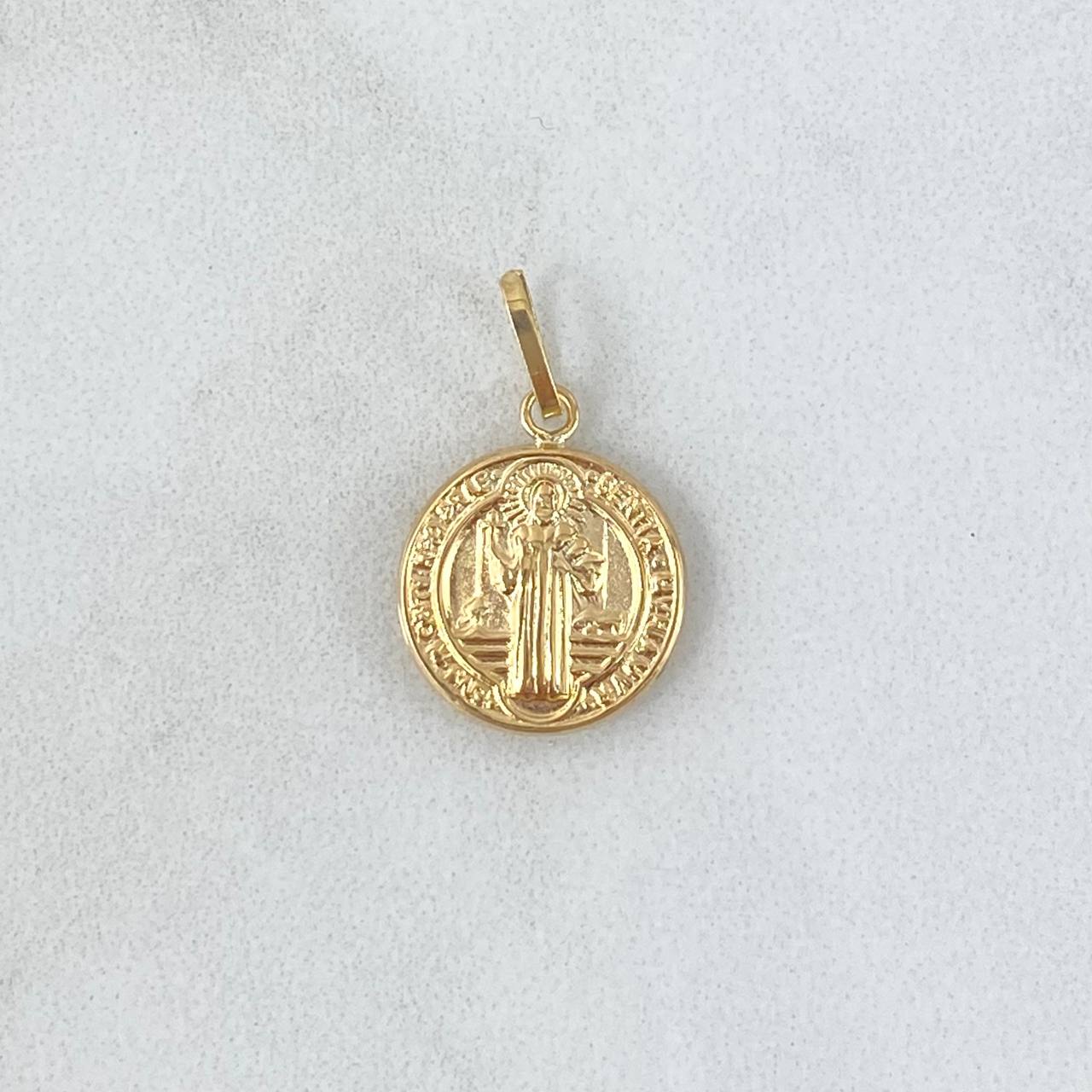 Dije San Benito 0.85gr / 2cm / Mate - Liso - Circular Oro Amarillo 18K