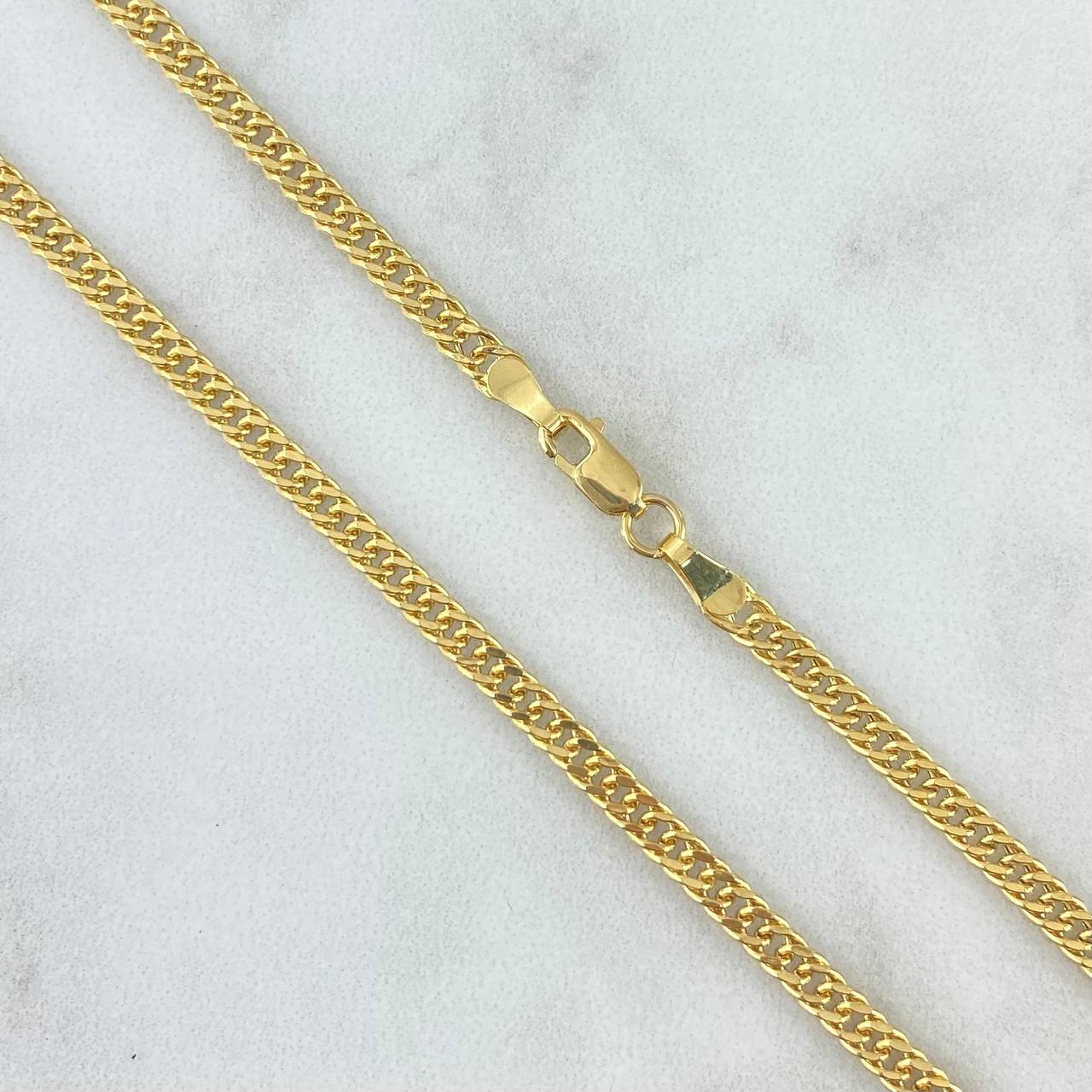 Cadena Cubana Reticulada 7.4gr / 23 1/2 in / Oro Amarillo +3 18K