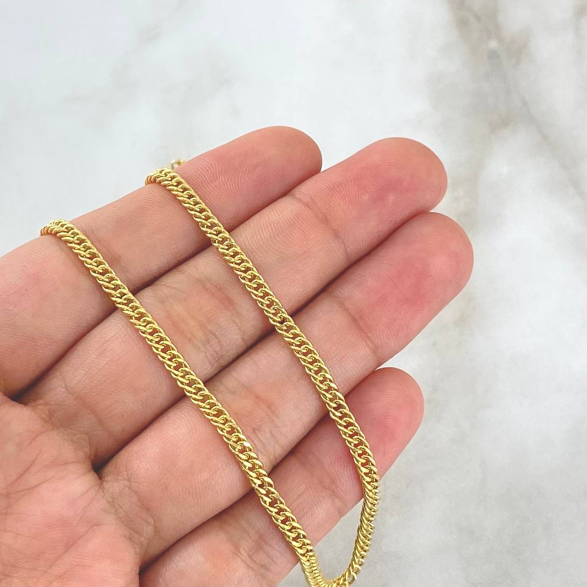 Cadena Cubana Reticulada 7.35gr / 23 1/2 in / Oro Amarillo +3 18K