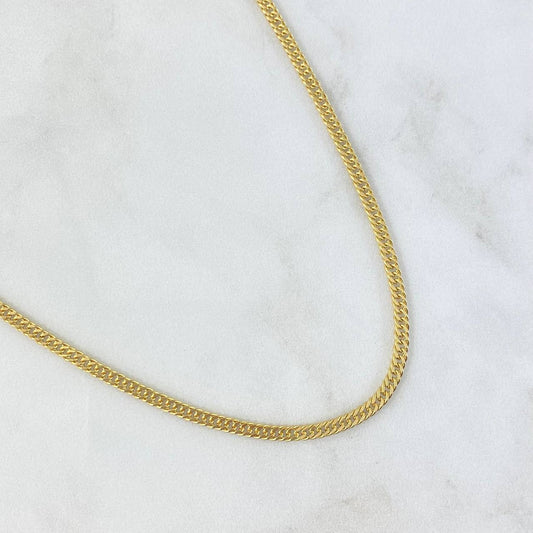 Cadena Cubana Reticulada 7.4gr / 23 1/2 in / Oro Amarillo +3 18K