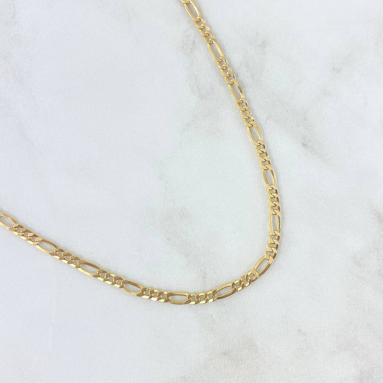 Cadena Figaro 5.6g / 24 in / 3.2mm Oro Amarillo 18K