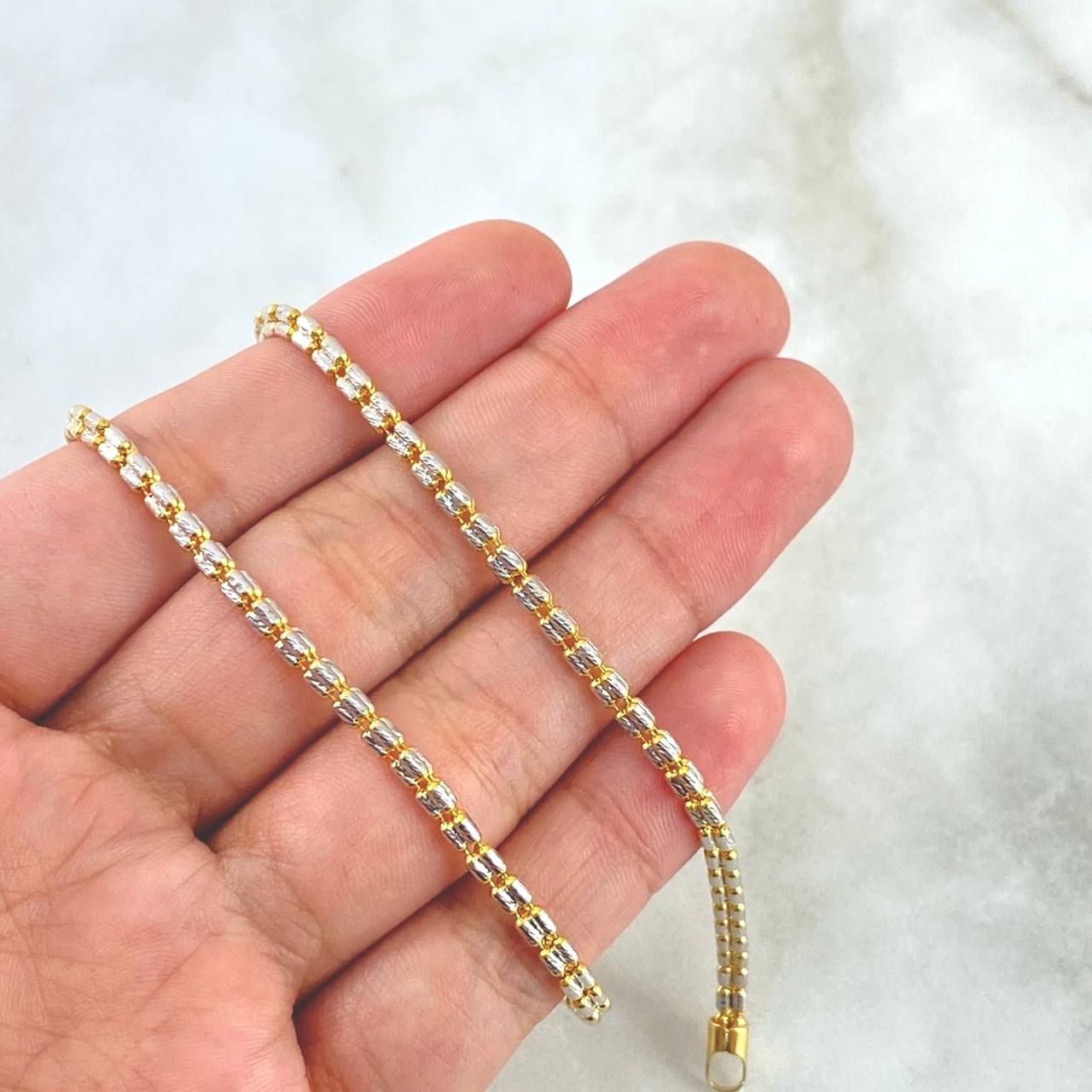 Ice Chain 13.25gr / 45cm / 3mm Two Yellow White Gold +3 18K ©