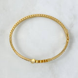 Bracelet Jesus Hoop 11.95gr / 17cm / 3mm White Zirconia 18K Yellow Gold ©