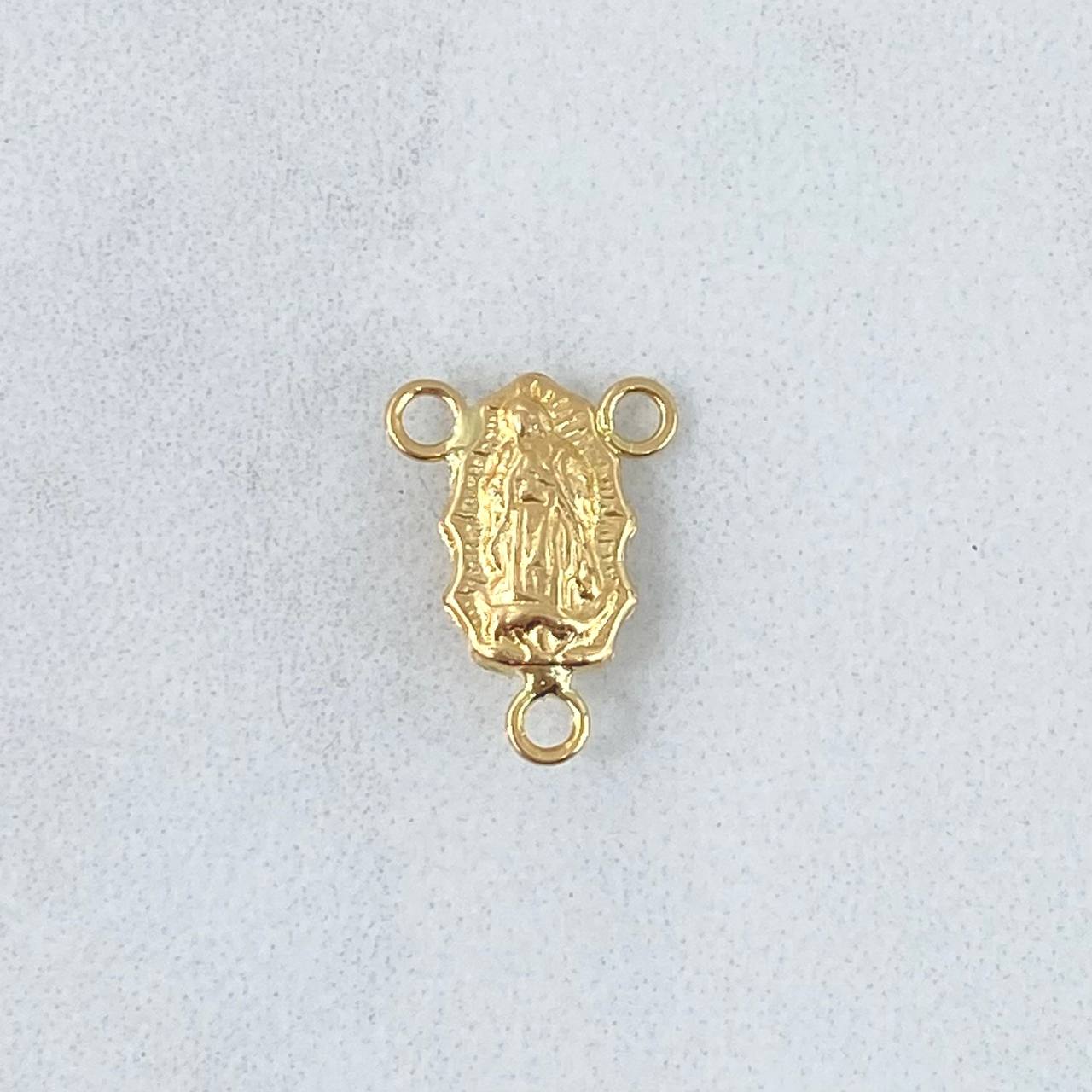 Herraje Crucero Virgen Guadalupe 0.35gr / 1.2cm / Silueta - Mate - Lisa - Troquelada Oro Amarillo 18K