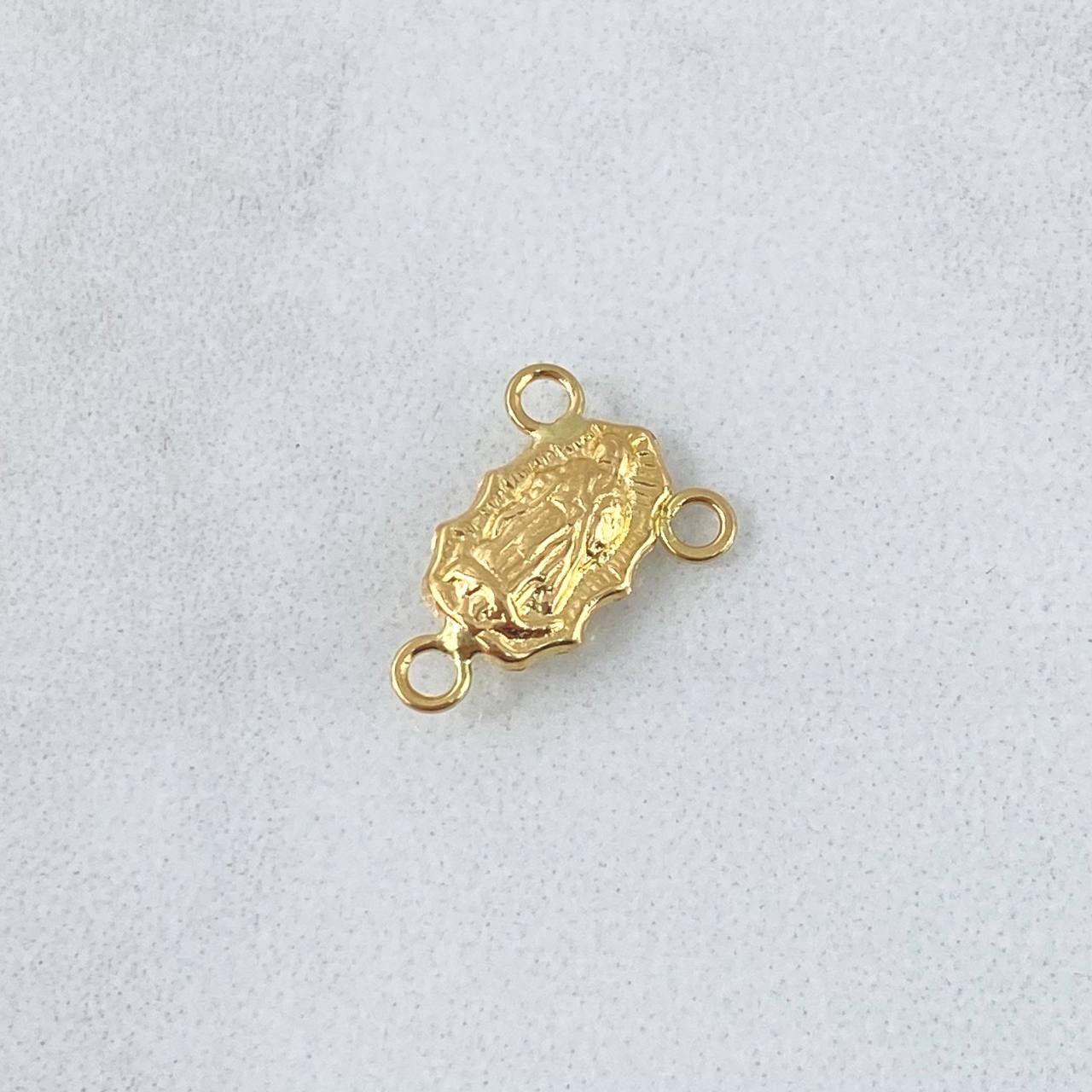 Herraje Crucero Virgen Guadalupe 0.3gr / 1.2cm / Silueta - Mate - Lisa - Troquelada Oro Amarillo 18K