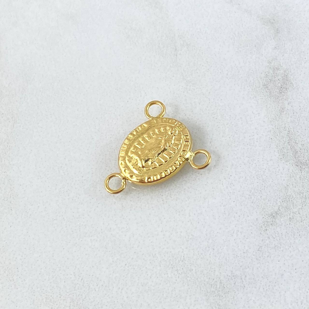 Charm Crucero Virgen Guadalupe 0.6gr / 1.5cm / Oval - Matte - Polished - 18K Yellow Gold Stamped