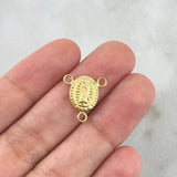 Charm Crucero Virgen Guadalupe 0.6gr / 1.5cm / Oval - Matte - Polished - 18K Yellow Gold Stamped
