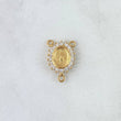 Charm Crucero Virgen Milagrosa 1.3gr / 1.6cm / White Zircons 18K Yellow Gold