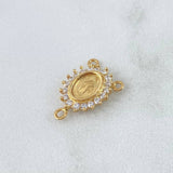 Charm Crucero Virgen Milagrosa 1.3gr / 1.6cm / White Zircons 18K Yellow Gold
