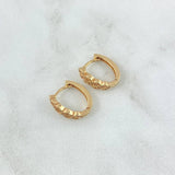 Candongas Olas 2.75gr / 1cm / Circones Blancos Oro Amarillo 18K *