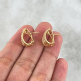 Candongas Omega Basteadas 4.2gr / 1.4cm / Circones Blancos Oro Amarillo 18K ©