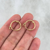 Hoop Earrings Snake 2.6gr / 1.4cm / White Zircons - Black Eyes 18K Yellow Gold