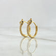 Hoop Earrings Snake 2.6gr / 1.4cm / White Zircons - Black Eyes 18K Yellow Gold