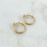 Hoop Earrings Snake 2.6gr / 1.4cm / White Zircons - Black Eyes 18K Yellow Gold