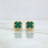 Topos Trebol 2gr / 7.2mm Borde Punteado Reina Verde Oro Amarillo 18K