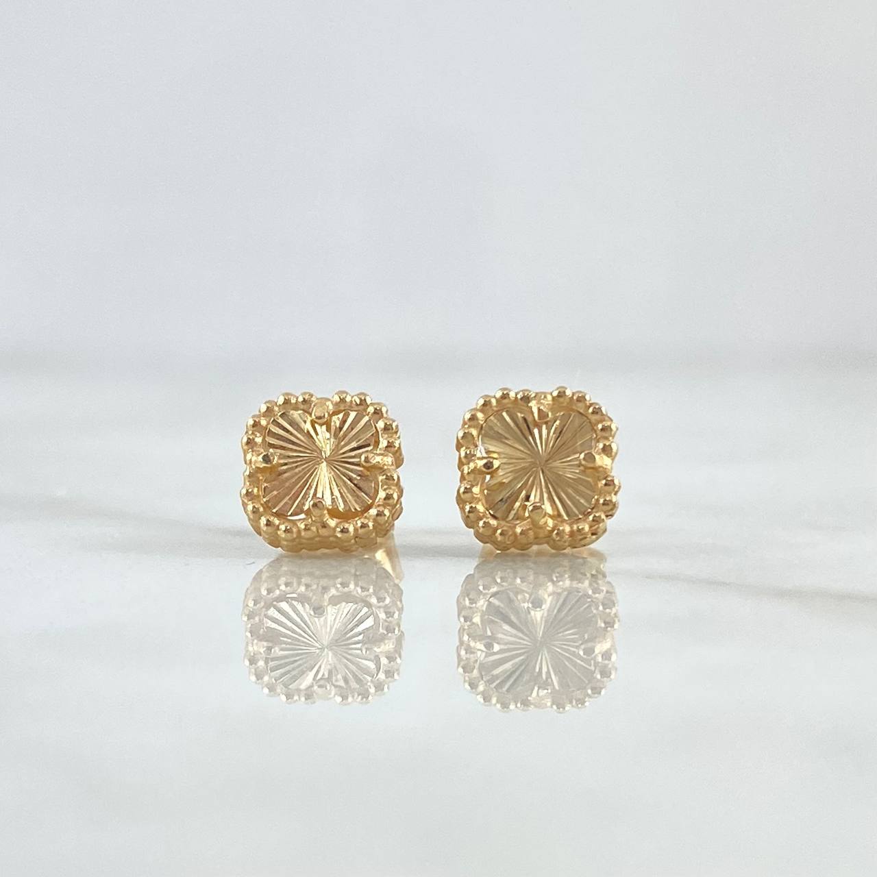 Topos Trébol VCyA 3.1gr / 10mm Diamantado Punteado Oro Amarillo Nac.Esp. 18K