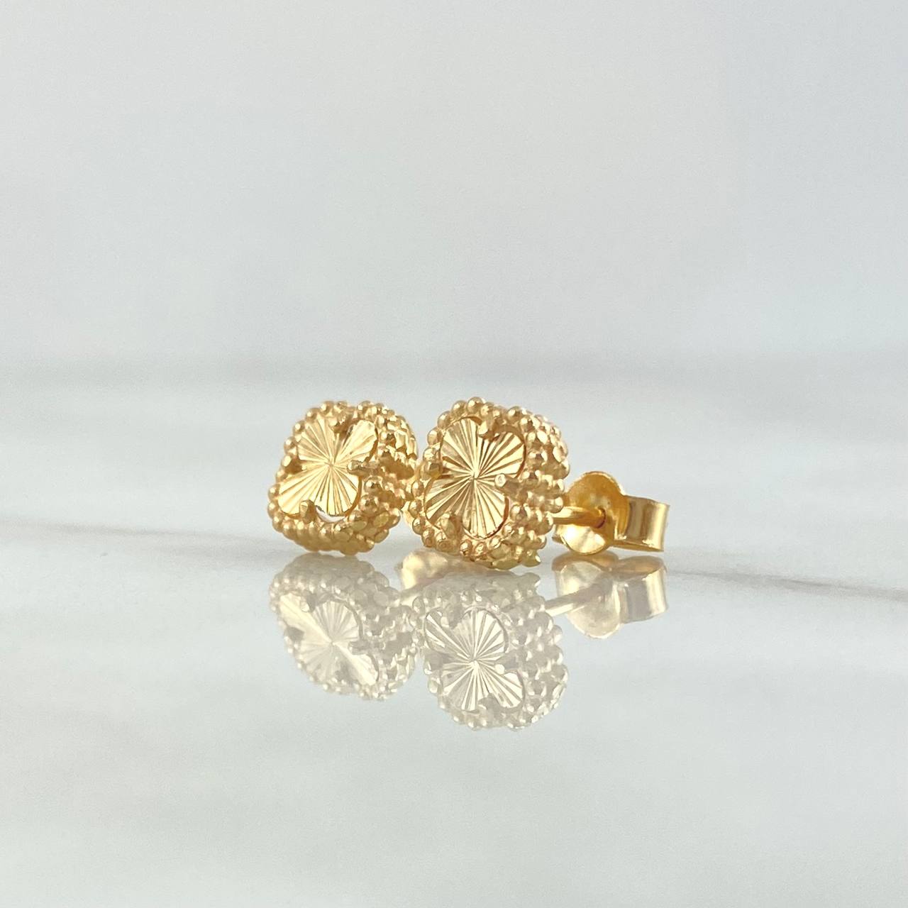 Topos Trébol VCyA 2.6gr / 8mm Diamantado Punteado Oro Amarillo Nac.Esp. 18K
