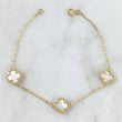 Bracelet Classic Link Clover 5.3gr / 7.1in-7.5in / Special Birthstone 18K Gold
