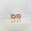 Topos Corazon 2.35gr / Broche Mariposa-Circones Fucsias Oro Amarillo