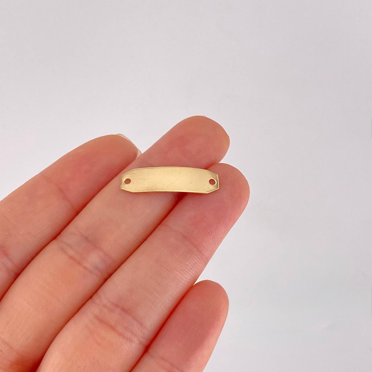 Herraje Placa Octagonal 0.55g / 3/4 in Oro Amarillo 18K