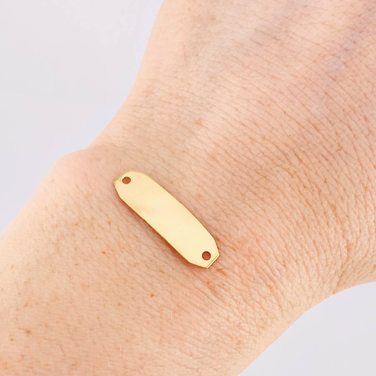 Herraje Placa Octagonal 0.55g / 3/4 in Oro Amarillo 18K