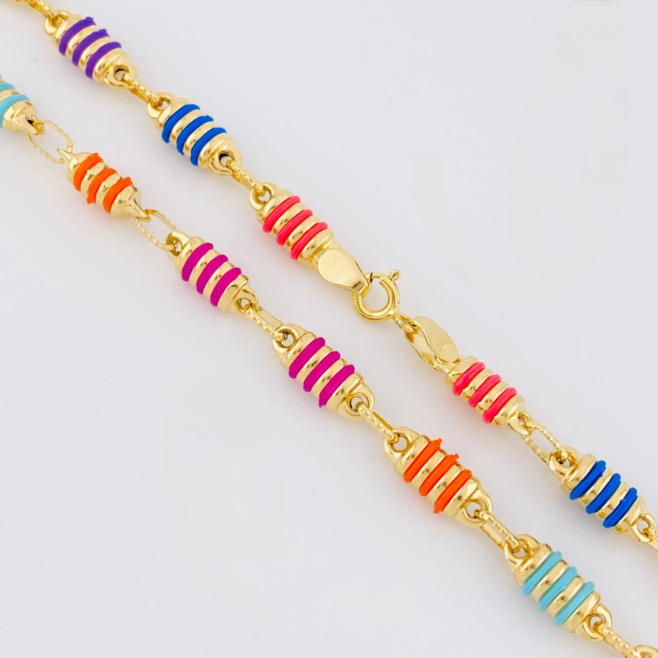 Cadena Rustica Barril Rayado 12.8g / 20 in / 5mm Oro Amarillo 18K
