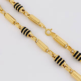 Cadena Rustica Cilindro Rayado 22.6g / 28 in / 6mm Oro Amarillo 18K