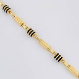 Cadena Rustica Cilindro Rayado 22.6g / 28 in / 6mm Oro Amarillo 18K