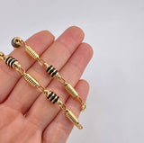 Cadena Rustica Cilindro Rayado 22.6g / 28 in / 6mm Oro Amarillo 18K