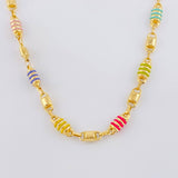 Rustic Barrel Bead Chain 12.45g / 20 in / 5.2mm 18K Yellow Gold