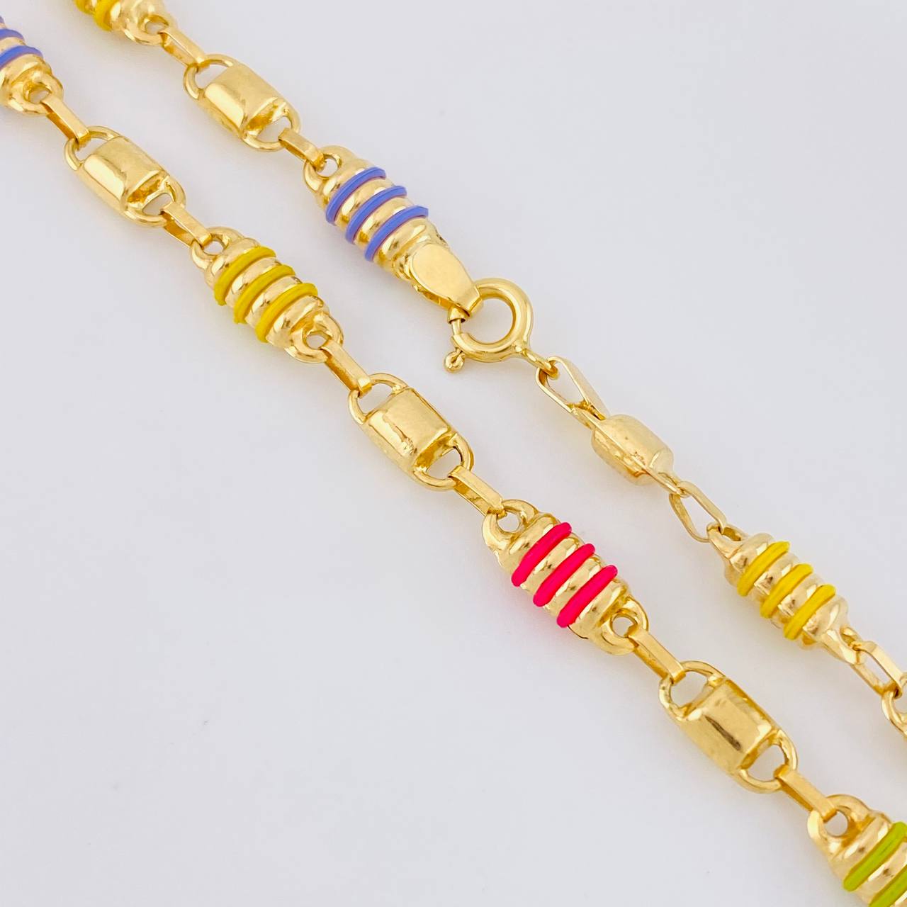 Rustic Barrel Bead Chain 12.45g / 20 in / 5.2mm 18K Yellow Gold