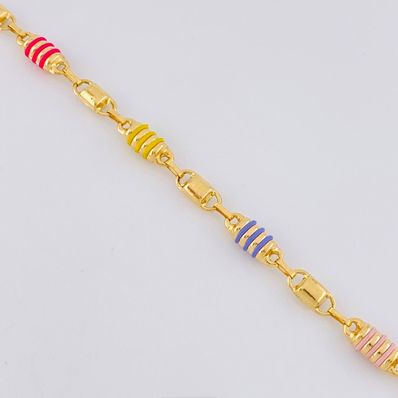 Rustic Barrel Bead Chain 12.45g / 20 in / 5.2mm 18K Yellow Gold