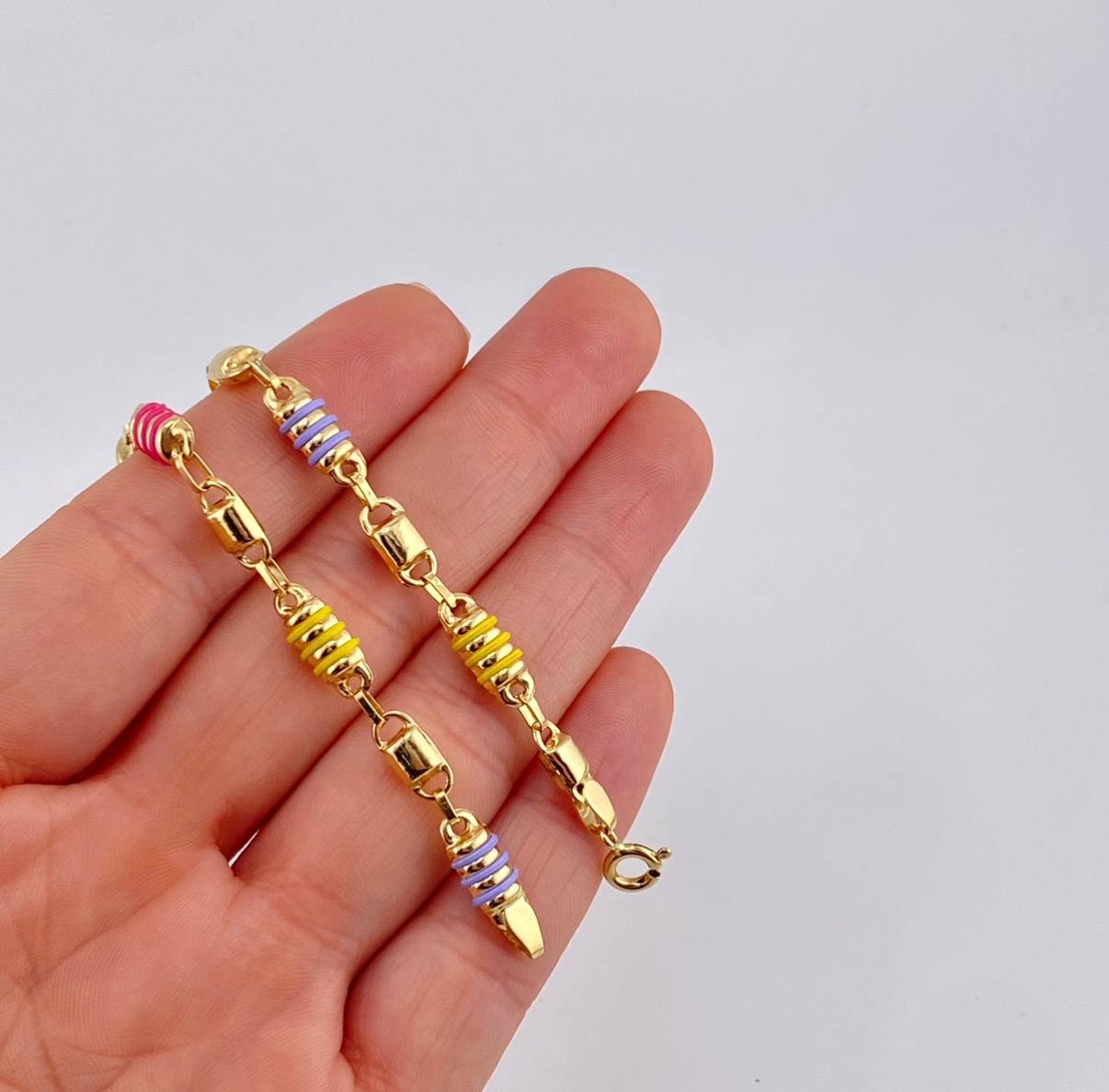 Rustic Barrel Bead Chain 12.45g / 20 in / 5.2mm 18K Yellow Gold