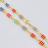 Rustic Barrel Striped Chain 12.85g / 20 in / 4.9mm 18K Yellow Gold
