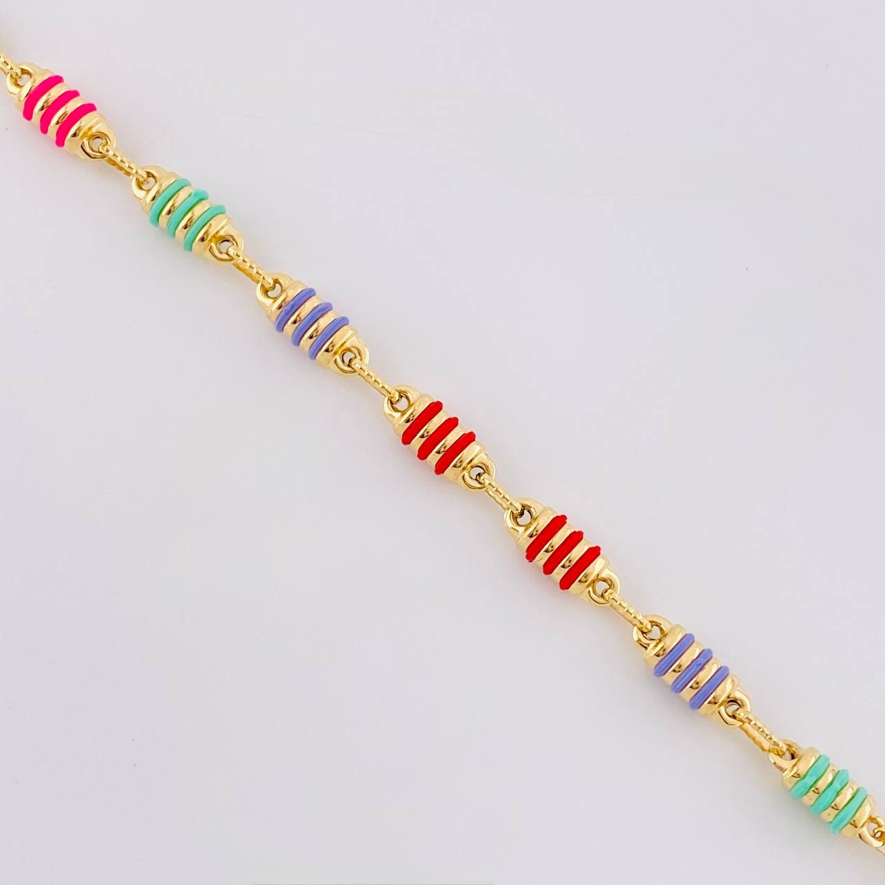 Rustic Barrel Striped Chain 12.85g / 20 in / 4.9mm 18K Yellow Gold