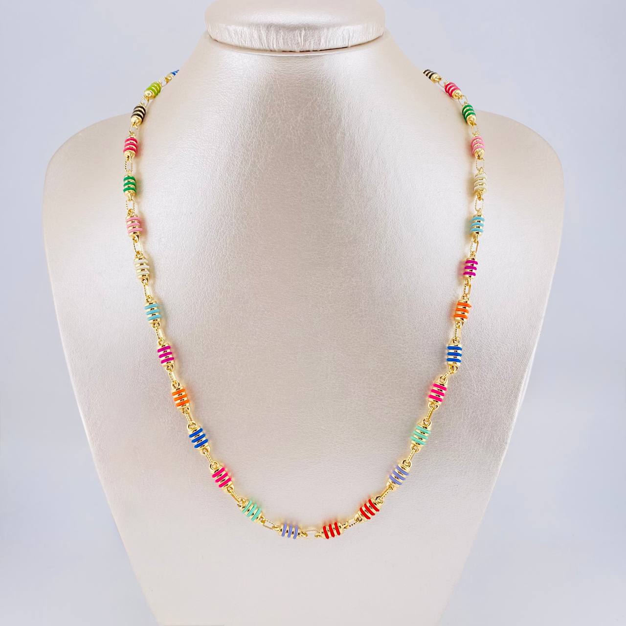 Rustic Barrel Striped Chain 12.85g / 20 in / 4.9mm 18K Yellow Gold