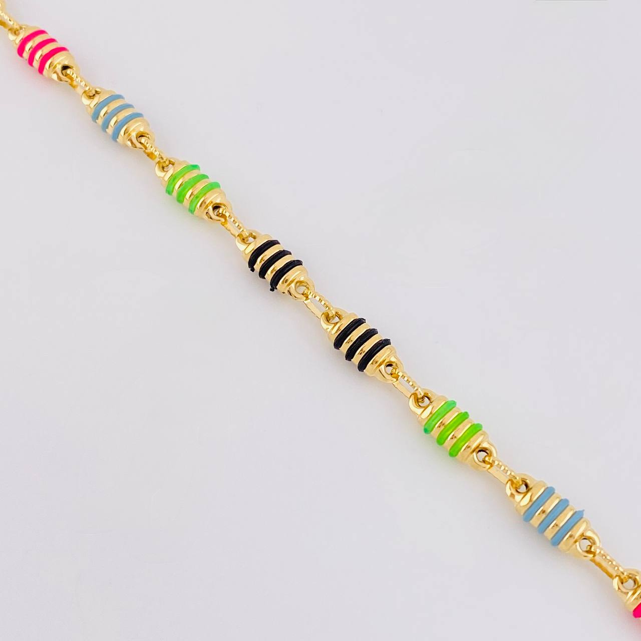 Rustic Barrel Striped Chain 12.85g / 20 in / 4.9mm 18K Yellow Gold