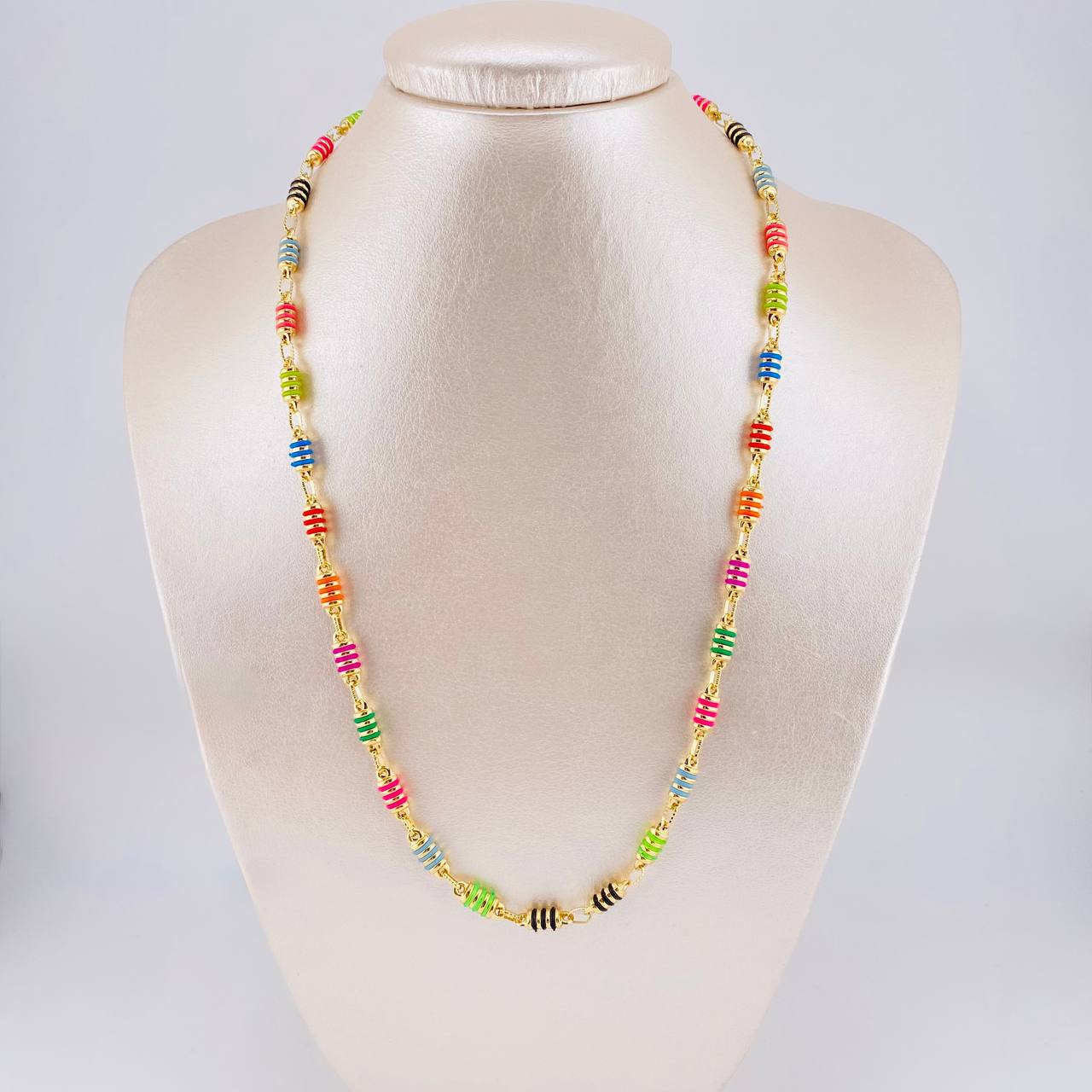 Rustic Barrel Striped Chain 12.85g / 20 in / 4.9mm 18K Yellow Gold