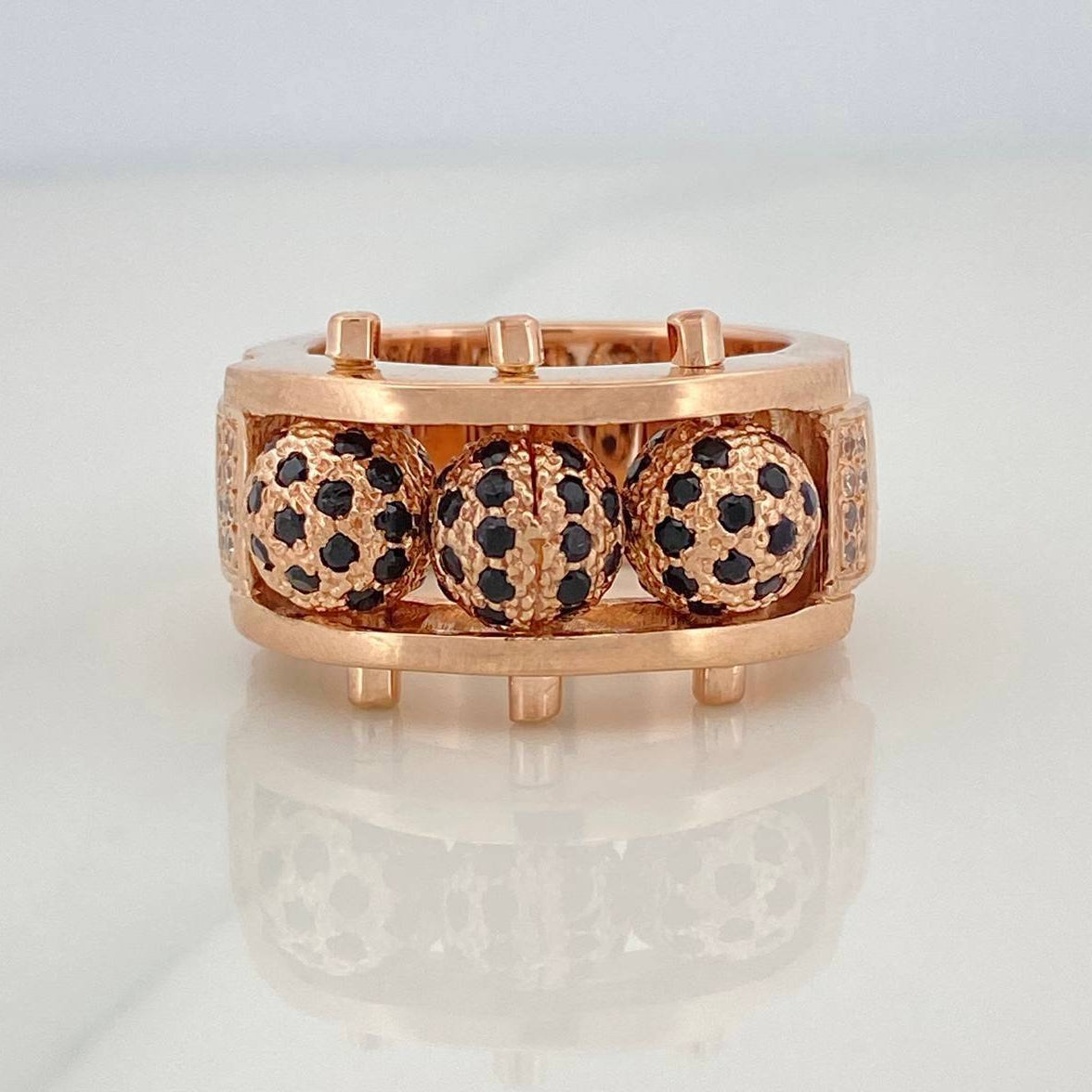 Anillo Bolas De Fuego 20.8 g / T9 Oro Rosa 18K