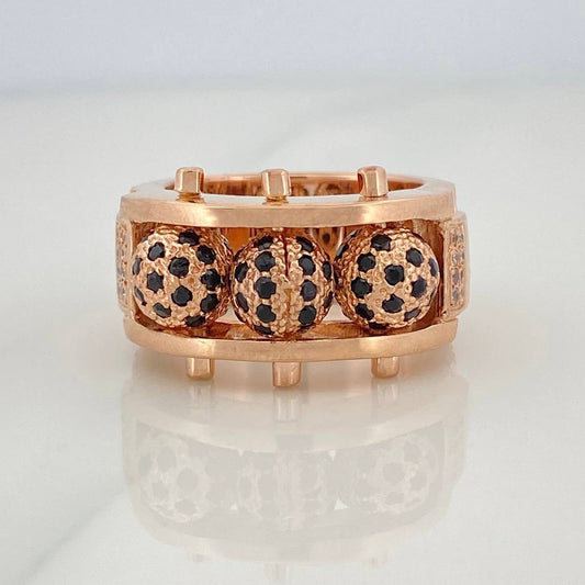 Anillo Bolas De Fuego 20.8 g / T9 Oro Rosa 18K